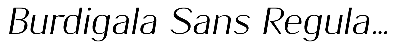Burdigala Sans Regular Semi Expanded Italic